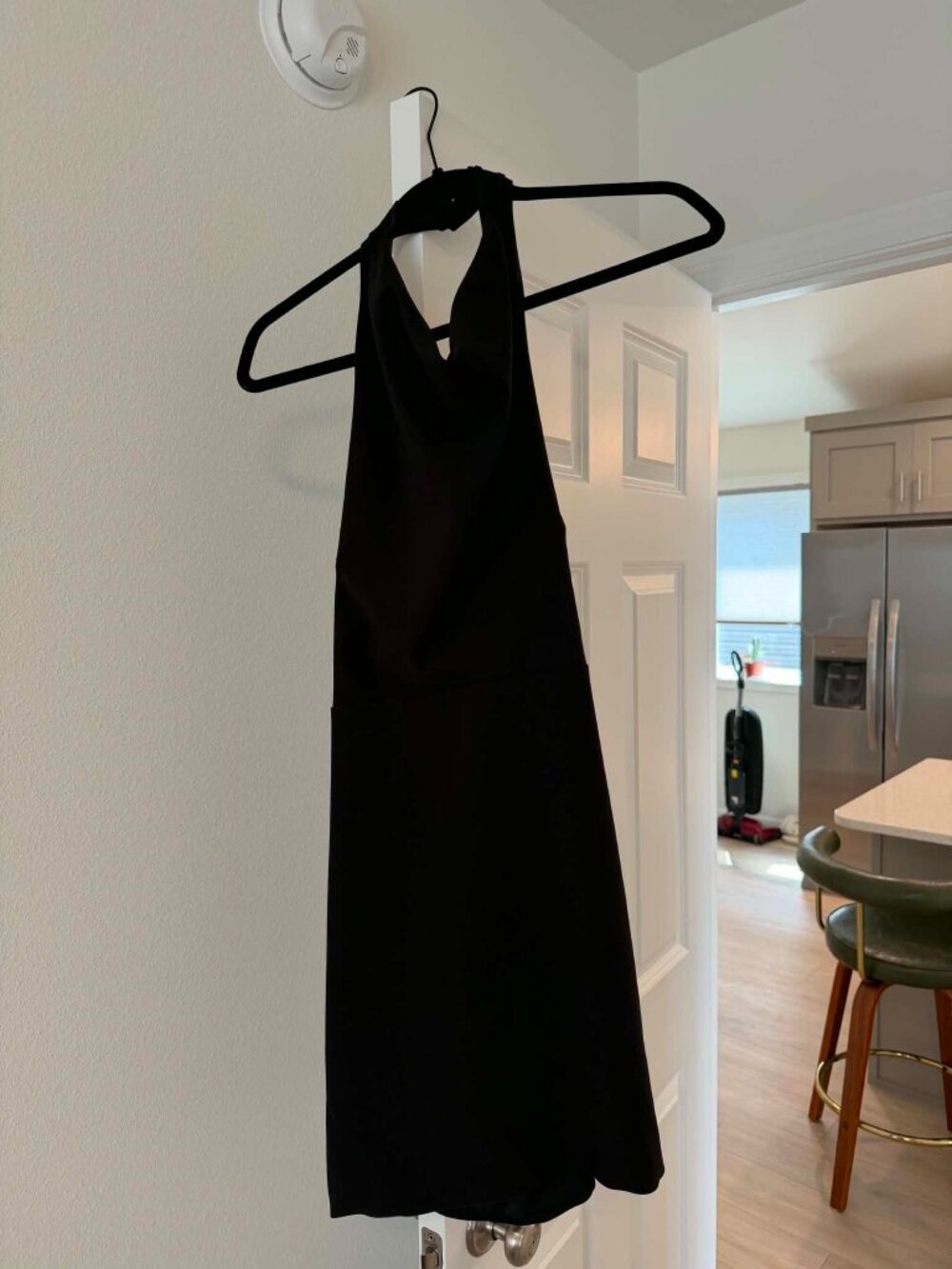 Shein Black Halter Open Back Mini Dress Large